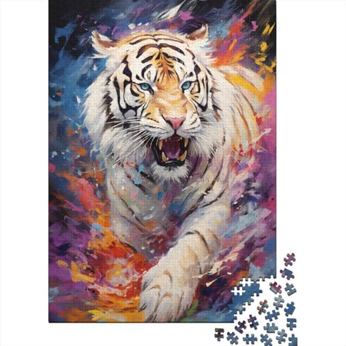 Puzzle Cooler Tiger Puzzle Farbenfrohes Legespiel Lernspiel Herausforderung Spielzeug Tier Puzzle-Geschenk Puzzle 1000 Teile Herausforderndes Puzzle Für Erwachsene 500pcs (52x38cm) von VesFy