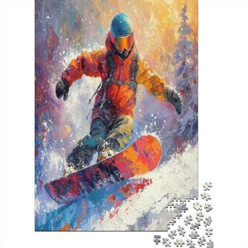 Puzzle Cooles Skifahren Puzzle Farbenfrohes Legespiel Home Dekoration Puzzle Sport Clevere Rätsel 300-teilige Puzzles Herausforderndes Puzzle Für Erwachsene Und Kinder 300pcs (40x28cm) von VesFy