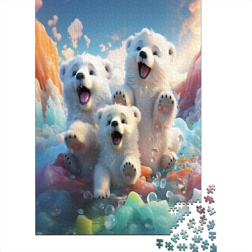 Puzzle Cute Eisbär Geschicklichkeitsspiel Home Dekoration Puzzle Tier 1000-teilige Puzzles Geburtstagsgeschenk Für Erwachsene Für Erwachsene Und Kinder 300pcs (40x28cm) von VesFy