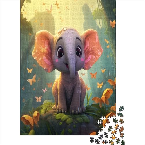 Puzzle Cute Elefant Klassische Puzzles Home Dekoration Puzzle Tier Clevere Rätsel 500 Teile Geburtstagsgeschenk Für Erwachsene Für Erwachsene Und Kinder 500pcs (52x38cm) von VesFy