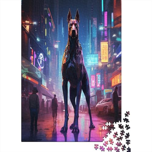 Puzzle Doberman Hund Geschicklichkeitsspiel Home Dekoration Puzzle Tier 300-teilige Puzzles Geburtstagsgeschenk Für Erwachsene Für Erwachsene Und Kinder 300pcs (40x28cm) von VesFy