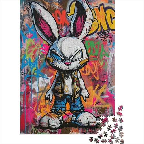 Puzzle Doodle-Hase Puzzle Farbenfrohes Legespiel Lernspiel Herausforderung Spielzeug Tier Puzzle-Geschenk Puzzle 1000 Teile Herausforderndes Puzzle Für Erwachsene 1000pcs (75x50cm) von VesFy