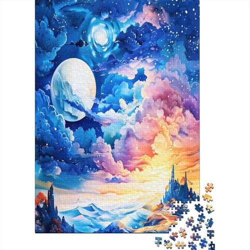 Puzzle Fantasy Landschaften Puzzle Farbenfrohes Legespiel Home Dekoration Puzzle Beautiful Landschaften Clevere Rätsel 1000-teilige Puzzles Herausforderndes Puzzle Für Erwachsene Und Kinder (75x50cm) von VesFy