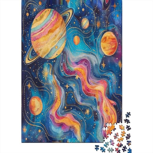 Puzzle Farbenfroher Planet Puzzle Farbenfrohes Legespiel Lernspiel Herausforderung Spielzeug Schönes Universum Puzzle-Geschenk Puzzle 1000 Teile Herausforderndes Puzzle Für Erwachsene 1000pcs von VesFy