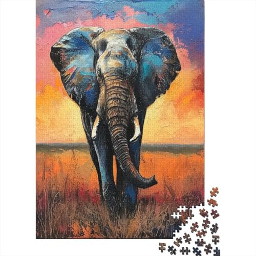 Puzzle Farbenfrohes Art Elefant Puzzle Farbenfrohes Legespiel Erwachsene Puzzles Tier Puzzle-Geschenk 300 Teile Geburtstagsgeschenk Für Erwachsene Für Erwachsene 300pcs (40x28cm) von VesFy