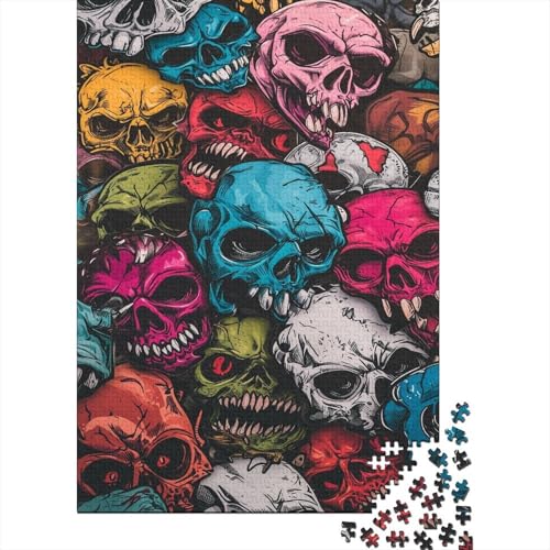 Puzzle Farbenfrohes Bunter Totenkopf Geschicklichkeitsspiel Erwachsene Puzzles Skeletts Buntes Legespiel 1000 Teile Herausforderndes Geschicklichkeitsspiel Für Erwachsene Kinder 1000pcs (75x50cm) von VesFy