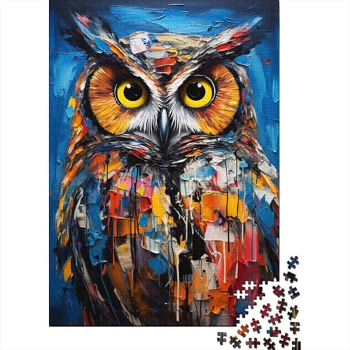 Puzzle Farbenfrohes Coole Eule Geschicklichkeitsspiel Erwachsene Puzzles Tier 500 Teile Puzzle Erwachsenen Puzzle Für Erwachsene Und Kinder 500pcs (52x38cm) von VesFy