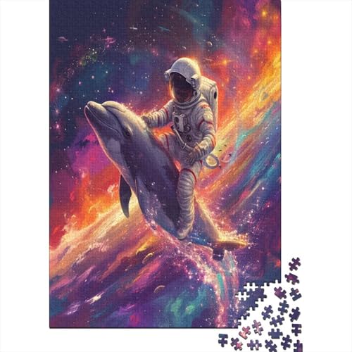 Puzzle Farbenfrohes Delphine und Astronauten Geschicklichkeitsspiel Erwachsene Puzzles Tier Clevere Rätsel Puzzle 300 Teile Impossible Puzzle Für Erwachsene Kinder 300pcs (40x28cm) von VesFy