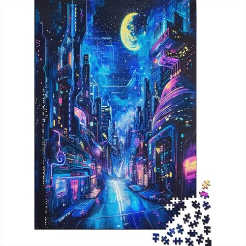 Puzzle Farbenfrohes Futuristische Stadt Klassische Puzzles Erwachsene Puzzles Stadtbild 1000 Teile Herausforderndes Geschicklichkeitsspiel Für Erwachsene Und Kinder 1000pcs von VesFy