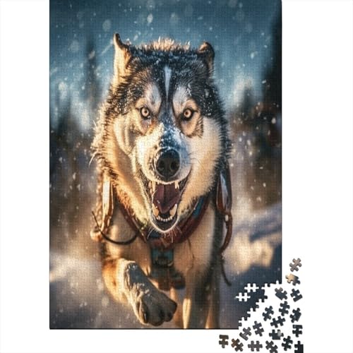 Puzzle Farbenfrohes Husky-Hund Klassische Puzzles Home Dekoration Puzzle Tier 1000 Teile Puzzle Erwachsenen Puzzle Für Erwachsene Kinder 1000pcs (75x50cm) von VesFy