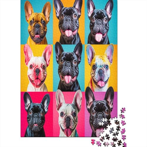 Puzzle Farbenfrohes Kampfhund Geschicklichkeitsspiel Erwachsene Puzzles Tier Puzzle 1000 Teile Erwachsenen Puzzle Für Die Ganze Familie 300pcs (40x28cm) von VesFy