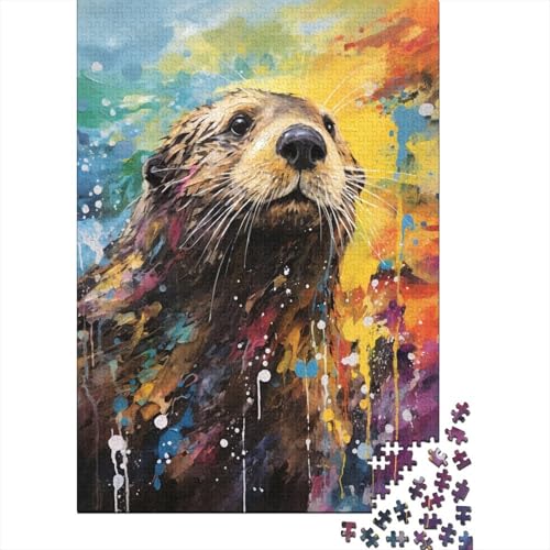 Puzzle Farbenfrohes Kreativ Otter Geschicklichkeitsspiel Erwachsene Puzzles Tier Puzzle 500 Teile Erwachsenen Puzzle Für Die Ganze Familie 500pcs (52x38cm) von VesFy