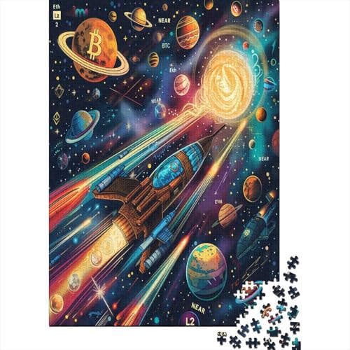 Puzzle Farbenfrohes Kreativ-Raumschiff Klassische Puzzles Erwachsene Puzzles Verkehr 1000 Teile Herausforderndes Geschicklichkeitsspiel Für Erwachsene Und Kinder 1000pcs (75x von VesFy