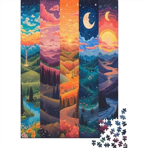 Puzzle Farbenfrohes Kreative Landschaft Geschicklichkeitsspiel Home Dekoration Puzzle Fantasy Landschaften Clevere Rätsel 300-teilige Puzzles Erwachsenen Puzzle Für Erwachsene 300pcs (40x28cm) von VesFy