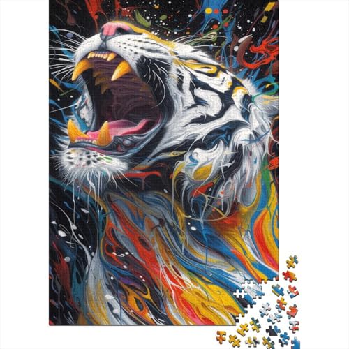 Puzzle Farbenfrohes Kreativer Tiger Geschicklichkeitsspiel Erwachsene Puzzles Tier Puzzle 500 Teile Erwachsenen Puzzle Für Die Ganze Familie 500pcs (52x38cm) von VesFy