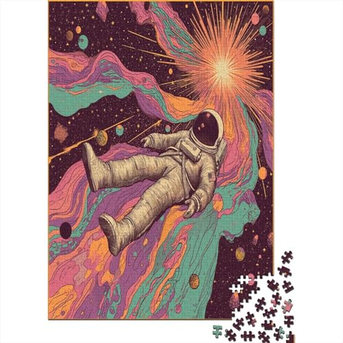 Puzzle Farbenfrohes Kunst Astronaut Klassische Puzzles Erwachsene Puzzles Raumanzüge 1000 Teile Herausforderndes Geschicklichkeitsspiel Für Erwachsene Und Kinder 1000pcs (75x50cm) von VesFy