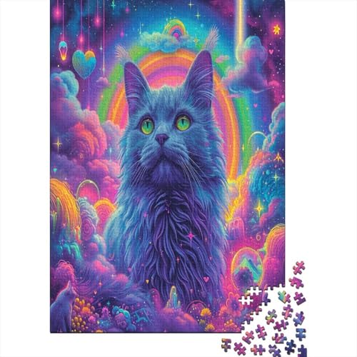 Puzzle Farbenfrohes Kunst Katze Puzzle Farbenfrohes Legespiel Erwachsene Puzzles Tier Buntes Legespiel 300 Teile Erwachsenen Puzzle Für Die Ganze Familie 300pcs (40x28cm) von VesFy