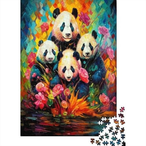 Puzzle Farbenfrohes Kunst Panda Geschicklichkeitsspiel Erwachsene Puzzles Tier 1000 Teile Puzzle Erwachsenen Puzzle Für Erwachsene Und Kinder 300pcs (40x28cm) von VesFy