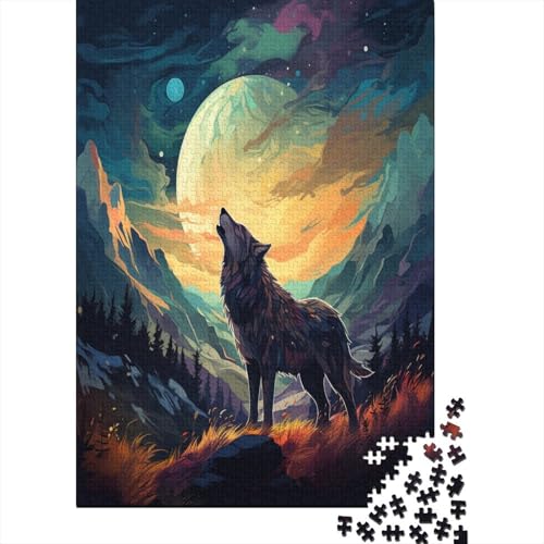 Puzzle Farbenfrohes Kunst Wolf Geschicklichkeitsspiel Erwachsene Puzzles Tier 300 Teile Puzzle Erwachsenen Puzzle Für Erwachsene Und Kinder 300pcs (40x28cm) von VesFy