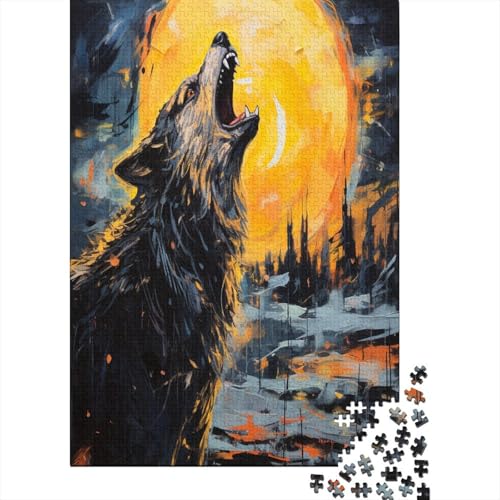 Puzzle Farbenfrohes Kunst Wolf Klassische Puzzles Erwachsene Puzzles Tier 300 Teile Herausforderndes Geschicklichkeitsspiel Für Erwachsene Und Kinder 300pcs (40x28cm) von VesFy