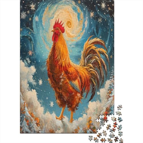 Puzzle Farbenfrohes Mächtiger Hahn Geschicklichkeitsspiel Home Dekoration Puzzle Tiers Clevere Rätsel 1000-teilige Puzzles Erwachsenen Puzzle Für Erwachsene 500pcs (52x38cm) von VesFy