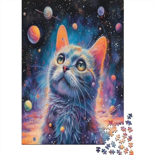 Puzzle Farbenfrohes Niedliche Katze Geschicklichkeitsspiel Home Dekoration Puzzle Tier Clevere Rätsel 1000-teilige Puzzles Erwachsenen Puzzle Für Erwachsene 1000pcs (75x50cm) von VesFy