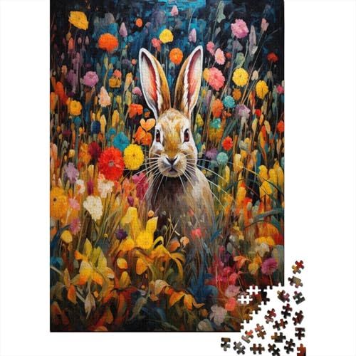 Puzzle Farbenfrohes Niedlicher Hase Geschicklichkeitsspiel Erwachsene Puzzles Tier Puzzle 300 Teile Erwachsenen Puzzle Für Die Ganze Familie 300pcs (40x28cm) von VesFy