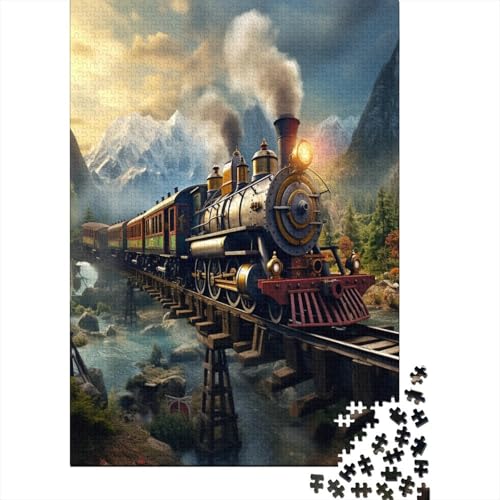 Puzzle Farbenfrohes Retro-Zug Geschicklichkeitsspiel Erwachsene Puzzles Verkehr Puzzle-Geschenk 1000 Teile Herausforderndes Puzzle Für Erwachsene 300pcs (40x28cm) von VesFy