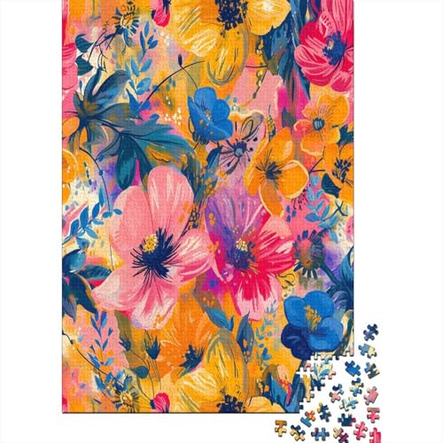 Puzzle Farbenfrohes Schöne Blume Geschicklichkeitsspiel Erwachsene Puzzles Pflanzen 1000 Teile Puzzle Erwachsenen Puzzle Für Erwachsene Und Kinder 500pcs (52x38cm) von VesFy