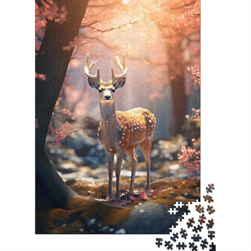 Puzzle Farbenfrohes Schöner Hirsch Geschicklichkeitsspiel Erwachsene Puzzles Tier Buntes Legespiel 300 Teile Herausforderndes Geschicklichkeitsspiel Für Erwachsene Kinder 300pcs (40x28cm) von VesFy