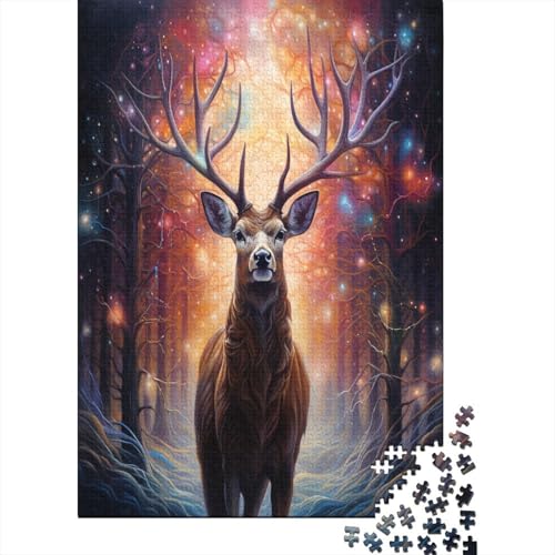 Puzzle Farbenfrohes Schöner Hirsch Klassische Puzzles Home Dekoration Puzzle Tier 1000 Teile Puzzle Erwachsenen Puzzle Für Erwachsene Kinder 1000pcs (75x50cm) von VesFy