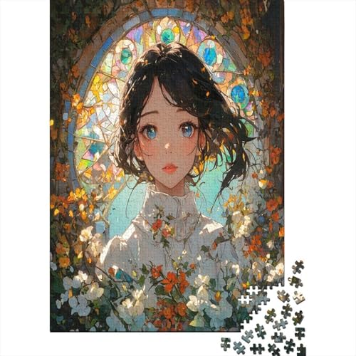 Puzzle Farbenfrohes Schönes Mädchen Geschicklichkeitsspiel Erwachsene Puzzles Anime-Mädchen Clevere Rätsel Puzzle 1000 Teile Impossible Puzzle Für Erwachsene Kinder 500pcs (52x38cm) von VesFy