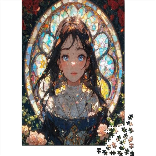 Puzzle Farbenfrohes Schönes Mädchen Geschicklichkeitsspiel Erwachsene Puzzles Anime Mädchen Clevere Rätsel Puzzle 500 Teile Impossible Puzzle Für Erwachsene Kinder 500pcs (52x38cm) von VesFy