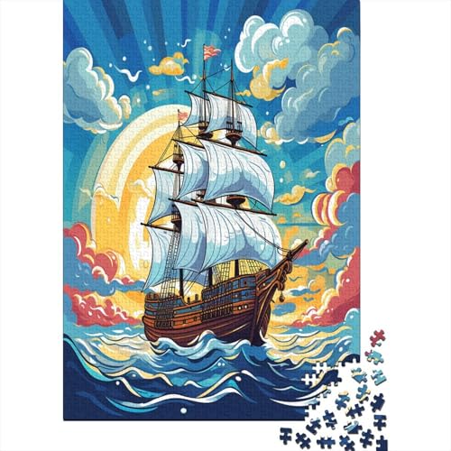 Puzzle Farbenfrohes Segelboot Malerei Geschicklichkeitsspiel Erwachsene Puzzles Sport 300 Teile Puzzle Erwachsenen Puzzle Für Erwachsene Und Kinder 300pcs (40x28cm) von VesFy