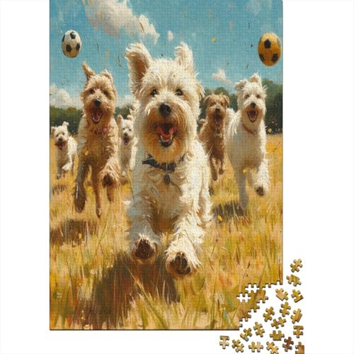 Puzzle Farbenfrohes West Highland Hund Geschicklichkeitsspiel Erwachsene Puzzles Tier Clevere Rätsel 500 Teile Geburtstagsgeschenk Für Erwachsene Für Erwachsene Kinder 500pcs (52x38cm) von VesFy