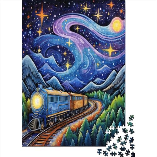 Puzzle Kreativer Zug Puzzle Farbenfrohes Legespiel Home Dekoration Puzzle Fahrzeug Clevere Rätsel Puzzle 300 Teile Impossible Puzzle Für Erwachsene Und Kinder 300pcs (40x28cm) von VesFy