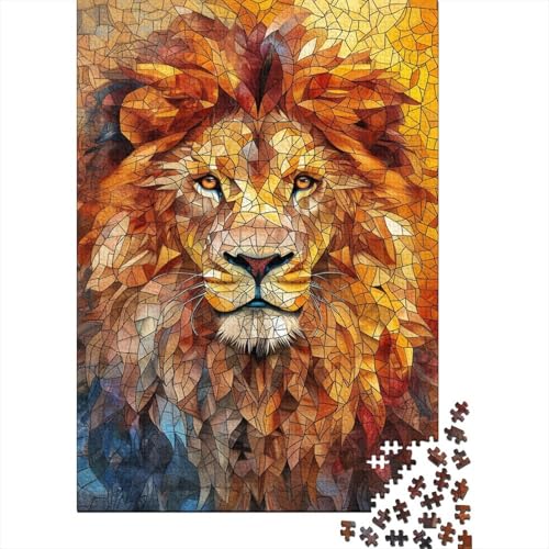 Puzzle Kunst Löwe Puzzle Farbenfrohes Legespiel Lernspiel Herausforderung Spielzeug Tier Buntes Legespiel 1000 Teile Impossible Puzzle Für Erwachsene 300pcs (40x28cm) von VesFy