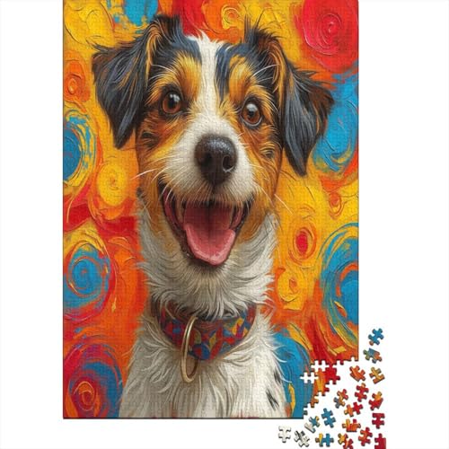 Puzzle Niedlicher Hund Puzzle Farbenfrohes Legespiel Home Dekoration Puzzle Tier Clevere Rätsel 1000-teilige Puzzles Herausforderndes Puzzle Für Erwachsene Und Kinder 1000pcs (75x50cm) von VesFy