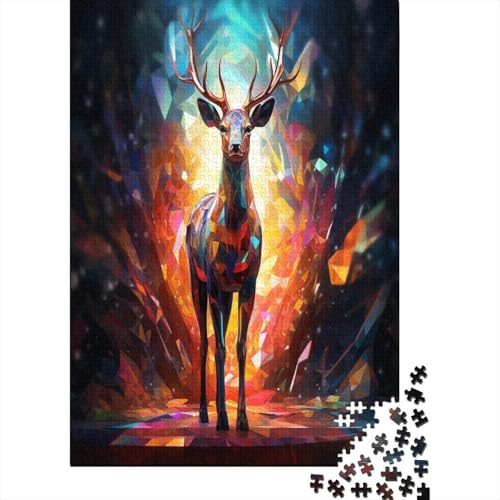 Puzzle Schöner Hirsch Puzzle Farbenfrohes Legespiel Lernspiel Herausforderung Spielzeug Tier Puzzle-Geschenk Puzzle 1000 Teile Herausforderndes Puzzle Für Erwachsene 1000pcs (75x50cm) von VesFy