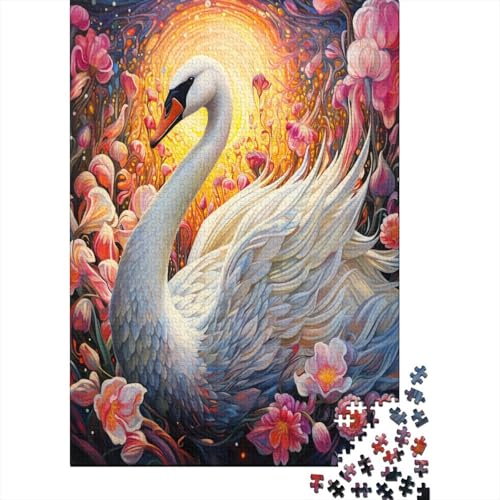 Puzzle Schöner Schwan Geschicklichkeitsspiel Home Dekoration Puzzle Tier Buntes Legespiel 300 Teile Geburtstagsgeschenk Für Erwachsene Für Erwachsene 300pcs (40x28cm) von VesFy