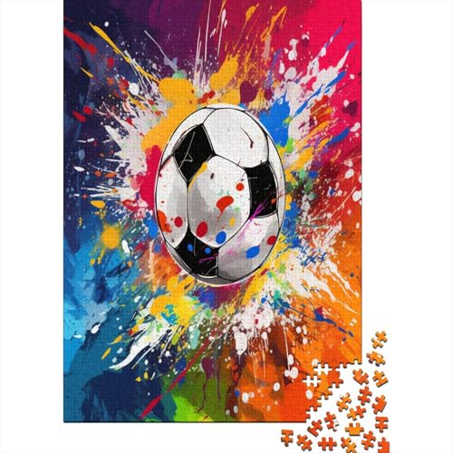 Puzzles Bunter Fußball Geschicklichkeitsspiel Erwachsene Puzzles Sport 500 Teile Puzzle Herausforderndes Puzzle Für Erwachsene Und Kinder 500pcs (52x38cm) von VesFy