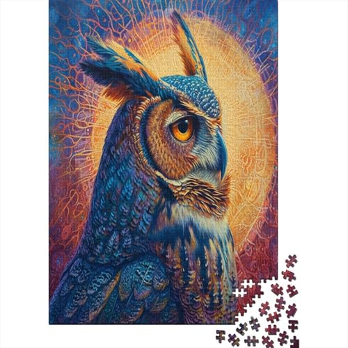 Puzzles Coole Eule Geschicklichkeitsspiel Home Dekoration Puzzle Tier Buntes Legespiel Puzzle 1000 Teile Herausforderndes Puzzle Für Erwachsene Und Kinder 1000pcs (75x50cm) von VesFy