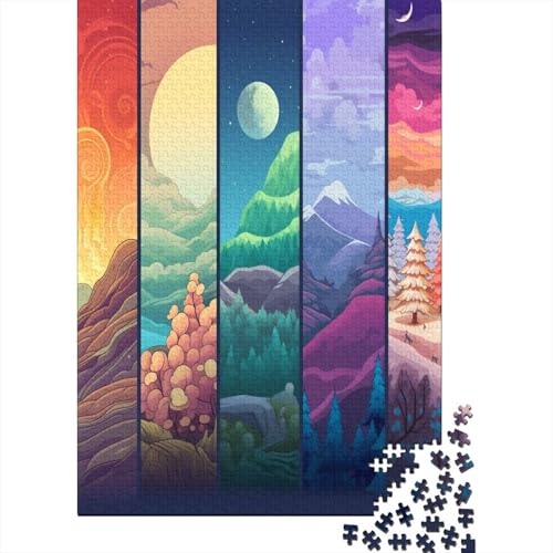 Puzzles Kreative Landschaft Geschicklichkeitsspiel Lernspiel Herausforderung Spielzeug Fantasy Landschaften Clevere Rätsel 300-teilige Puzzles Impossible Puzzle Für Die Ganze Familie 300pcs (40x28cm) von VesFy