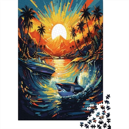 Puzzles Kreativer Hai Geschicklichkeitsspiel Lernspiel Herausforderung Spielzeug Tier Clevere Rätsel 1000-teilige Puzzles Impossible Puzzle Für Die Ganze Familie 1000pcs (75x50cm) von VesFy