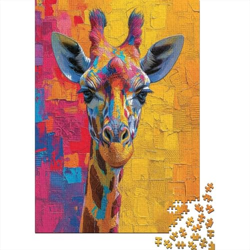 Puzzles Kunst Giraffe Geschicklichkeitsspiel Home Dekoration Puzzle Tier Puzzle-Geschenk Puzzle 300 Teile Herausforderndes Puzzle Für Erwachsene Und Kinder 300pcs (40x28cm) von VesFy