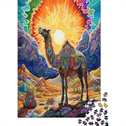 Puzzles Kunst Kamel Klassische Puzzles Lernspiel Herausforderung Spielzeug Tier Clevere Rätsel 1000-teilige Puzzles Impossible Puzzle Für Erwachsene Und Kinder 1000pcs (75x50cm) von VesFy