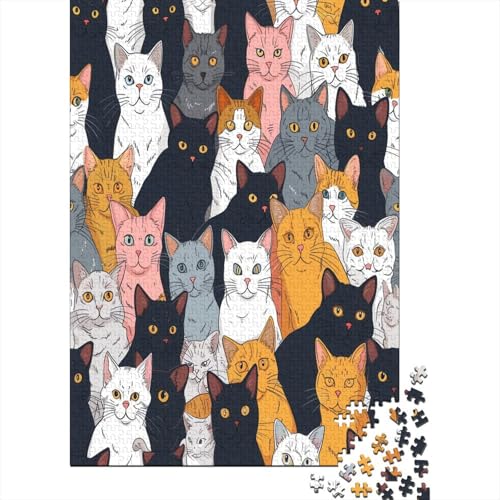 Puzzles Kunst Katze Geschicklichkeitsspiel Erwachsene Puzzles Tier 300 Teile Puzzle Herausforderndes Puzzle Für Erwachsene Und Kinder 300pcs (40x28cm) von VesFy