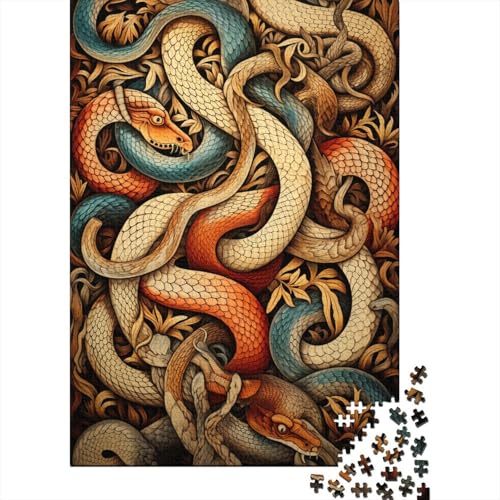 Puzzles Kunst Schlange Klassische Puzzles Erwachsene Puzzles Tier Clevere Rätsel Puzzle 300 Teile Herausforderndes Geschicklichkeitsspiel Für Erwachsene 300pcs (40x28cm) von VesFy