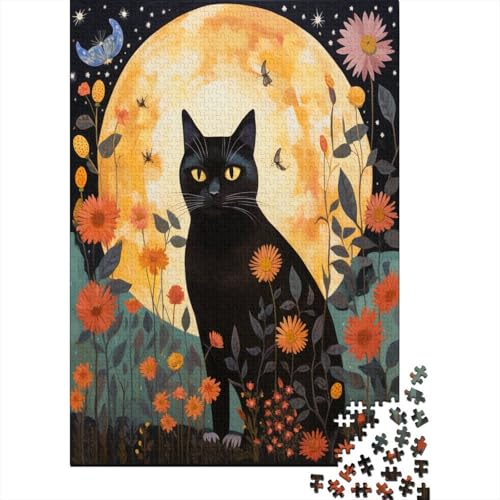 Puzzles Niedliche Katze Geschicklichkeitsspiel Home Dekoration Puzzle Tier Puzzle-Geschenk Puzzle 1000 Teile Herausforderndes Puzzle Für Erwachsene Und Kinder 1000pcs (75x50cm) von VesFy