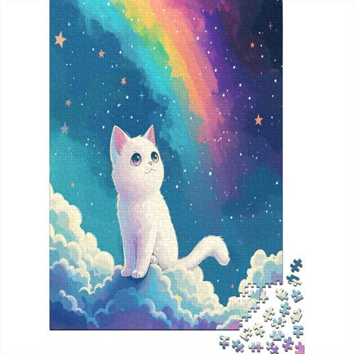 Puzzles Niedliche Katze Geschicklichkeitsspiel Lernspiel Herausforderung Spielzeug Tier Clevere Rätsel 1000-teilige Puzzles Impossible Puzzle Für Die Ganze Familie 300pcs (40x28cm) von VesFy